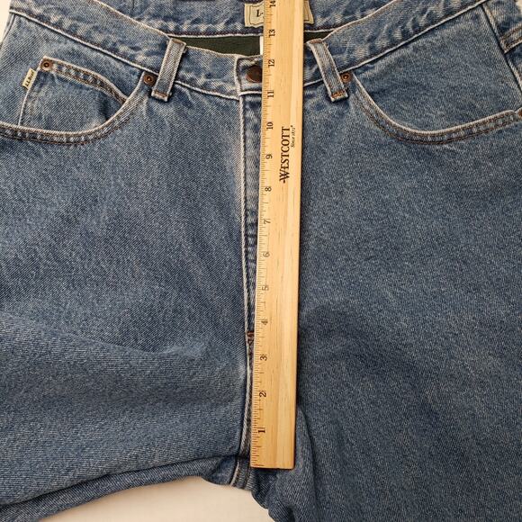 LL Bean Jeans Mens 34x29 Actual 30x28 Blue Relaxed Fit Fleece Lined Workwear - Picture 6 of 16